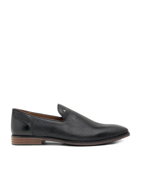 arrow men's black formal loafers