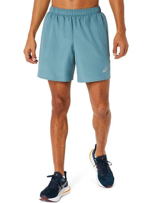 asics foggy teal regular fit sports shorts