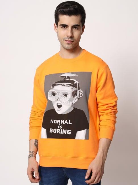 the dry state orange regular fit printed sweatshirt