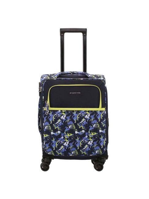 nasher miles bristol expander soft-sided polyester cabin luggage blue green 20 inch |55cm trolley bag