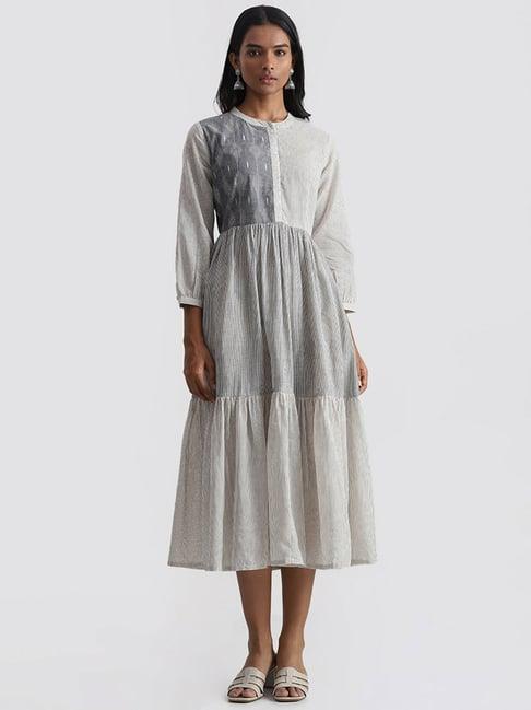 utsa by westside printed grey a-line kurta