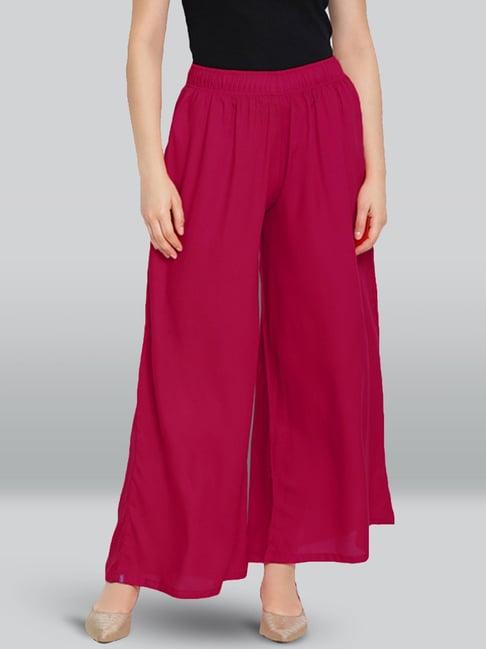 lyra fuchsia elasticated full length palazzos