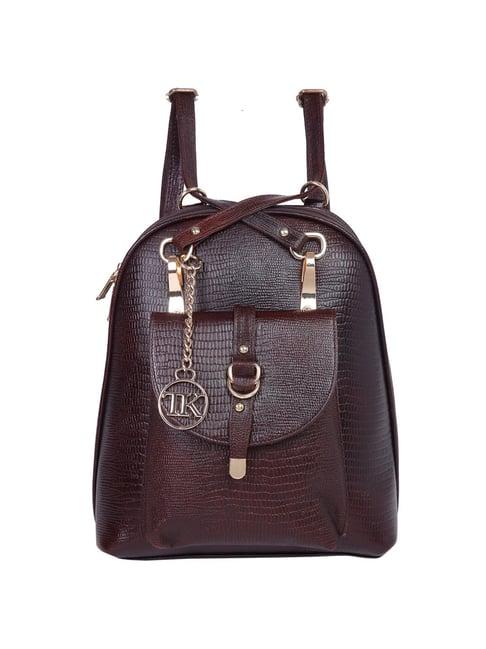 teakwood leathers maroon leather medium convertible backpack