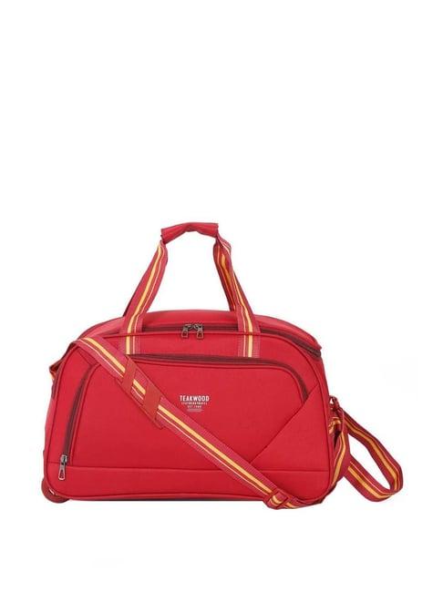 teakwood leathers red medium duffle bag