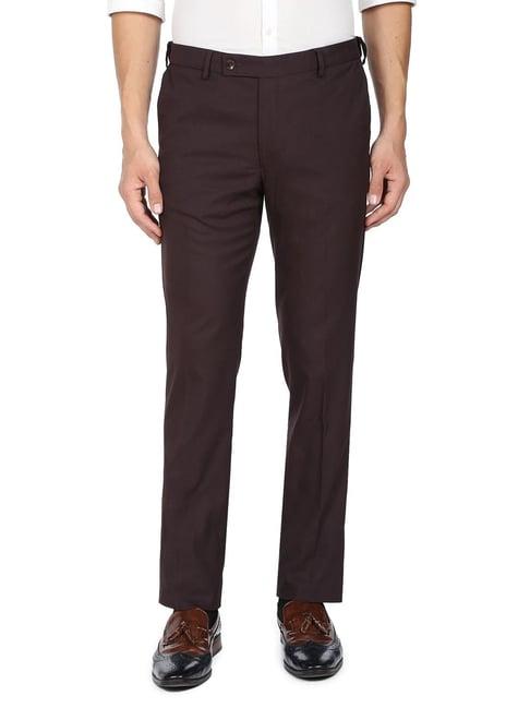 arrow red regular fit trousers