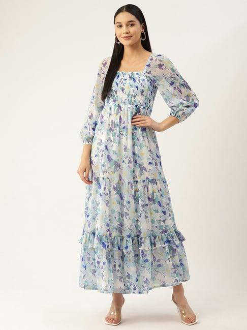 deewa multicolor floral print gown