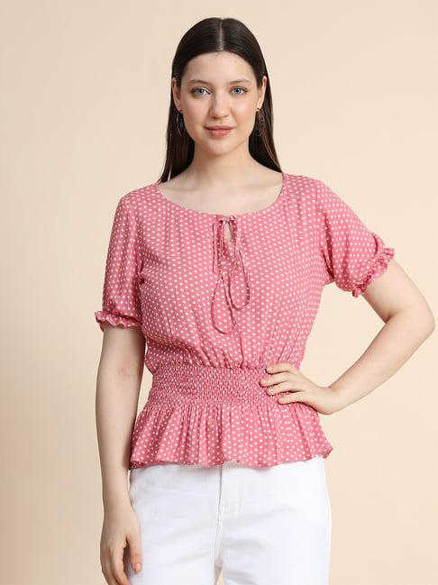 keri perry baby pink printed top