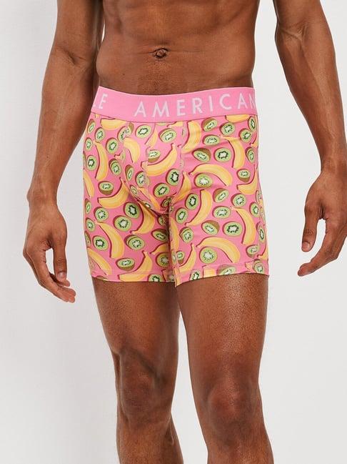 american eagle outfitters pink & yellow graphic print trunks