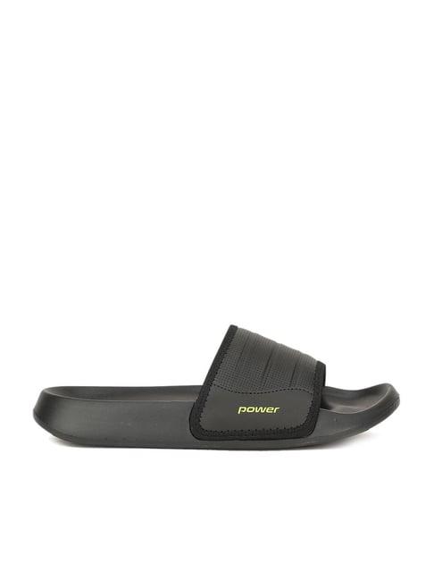 power by bata men's black slides