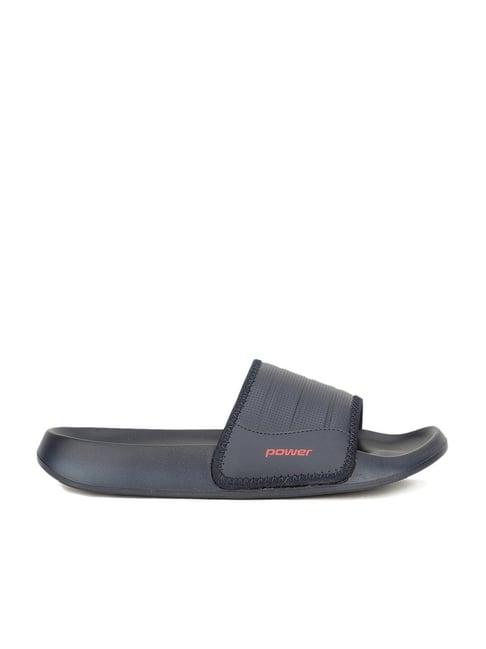 power by bata men's blue slides