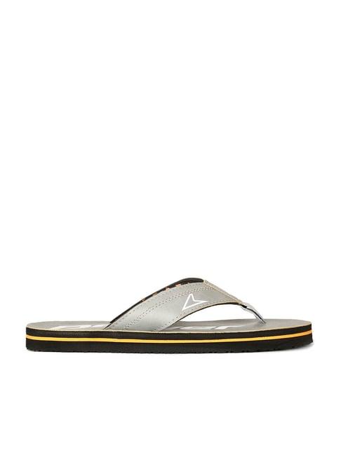 power by bata men's grey flip flops