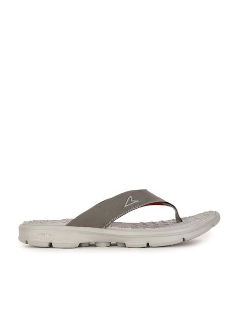 power by bata men's grey flip flops