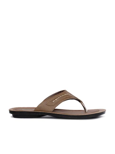 bata men's brown flip flops