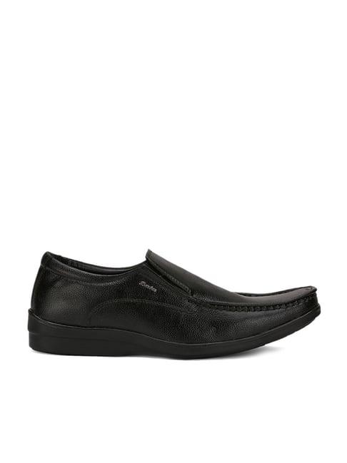 bata men's black formal loafers