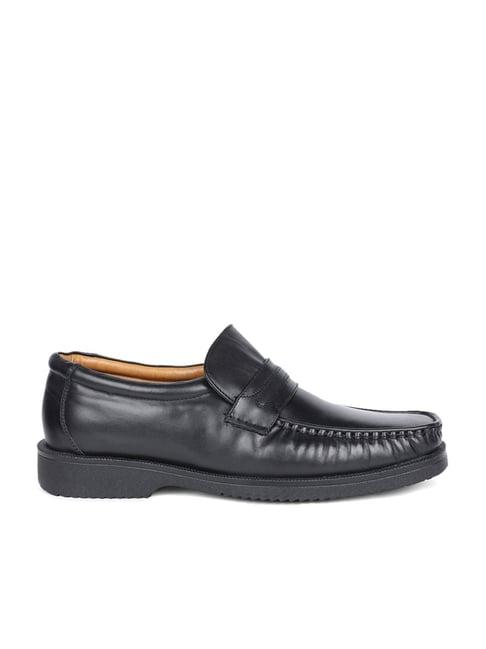 bata men's black formal loafers