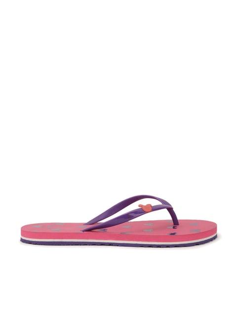 disney by bata women's purple flip flops