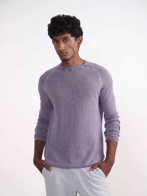 eta mens by westside textured lilac sweater