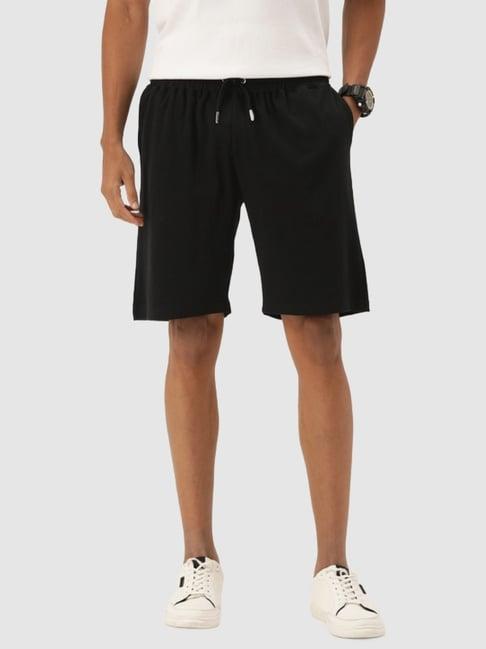 bene kleed jet black cotton loose fit shorts