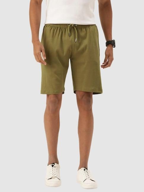 bene kleed olive cotton loose fit shorts