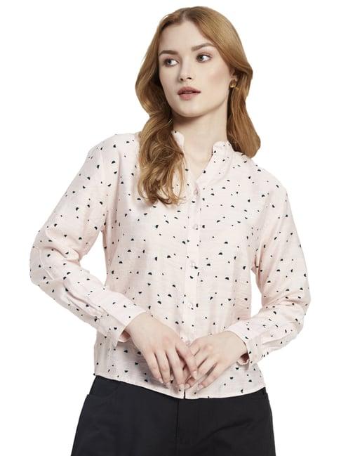 mettle pink cotton printed shirt