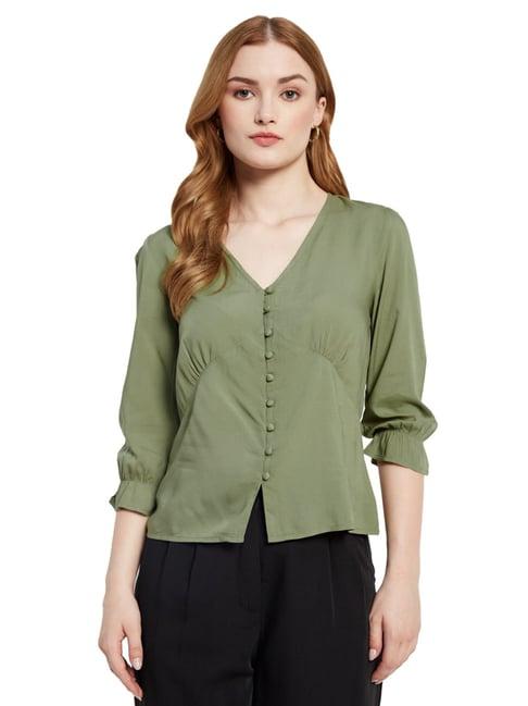 mettle green cotton top