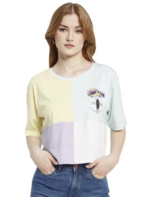 mettle multicolored cotton color-block t-shirt