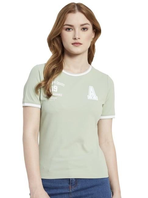 mettle green cotton printed t-shirt