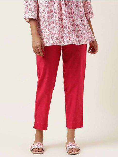 fabindia fuchsia cotton pants