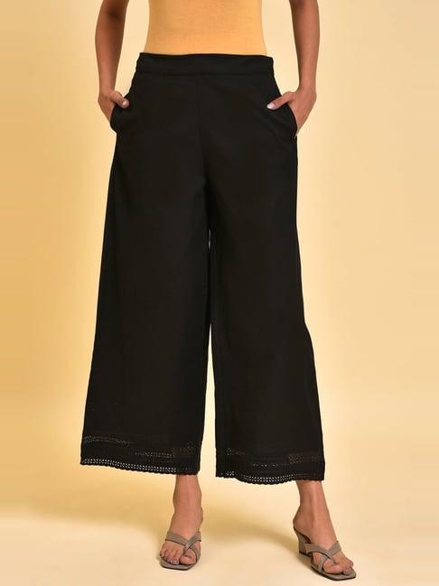 w black cotton palazzos