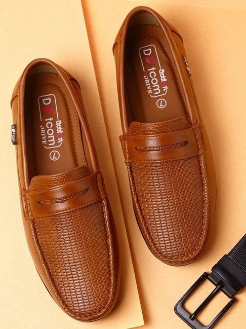 action men's tan casual loafers