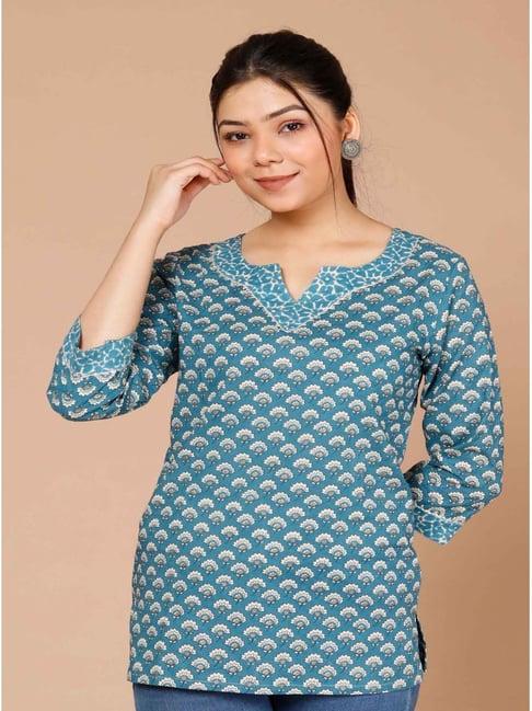 miravan blue cotton printed tunic