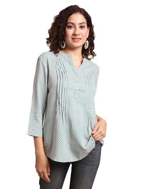 cantabil teal printed top