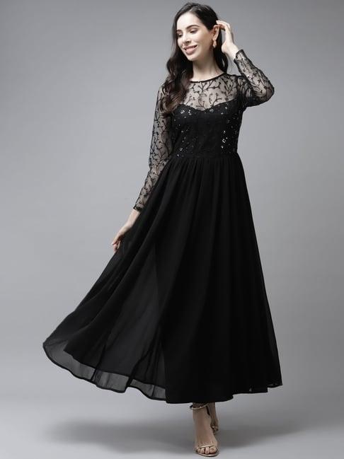 panit black embellished maxi dress