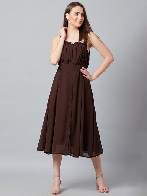 panit brown a-line dress