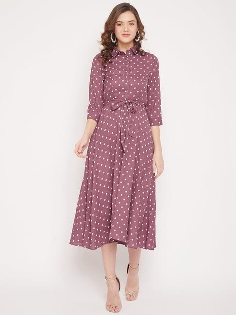 panit purple polka dots a-line dress