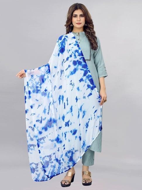 apnisha blue printed dupatta