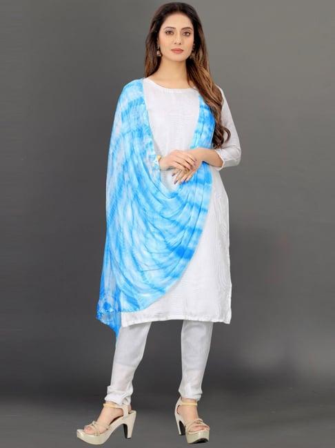 apnisha turquoise tie & dye dupatta