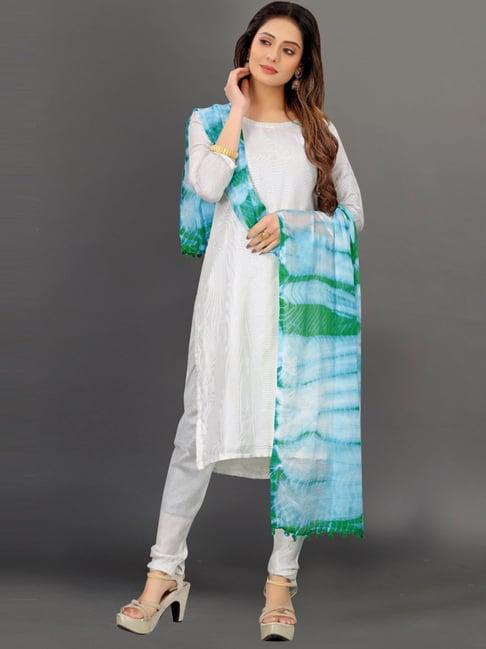 apnisha blue & green tie & dye dupatta