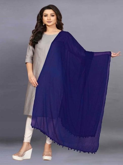 apnisha blue plain dupatta