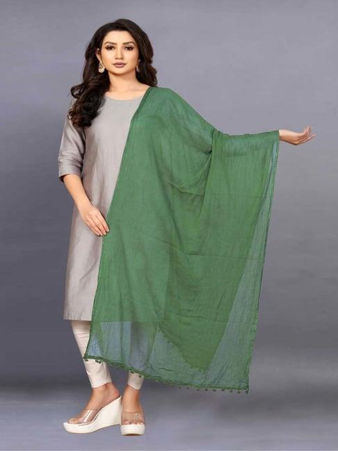 apnisha green plain dupatta