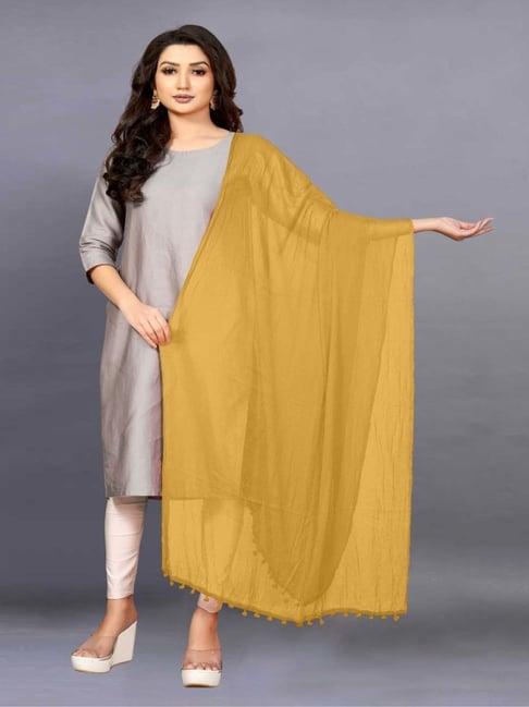 apnisha yellow plain dupatta