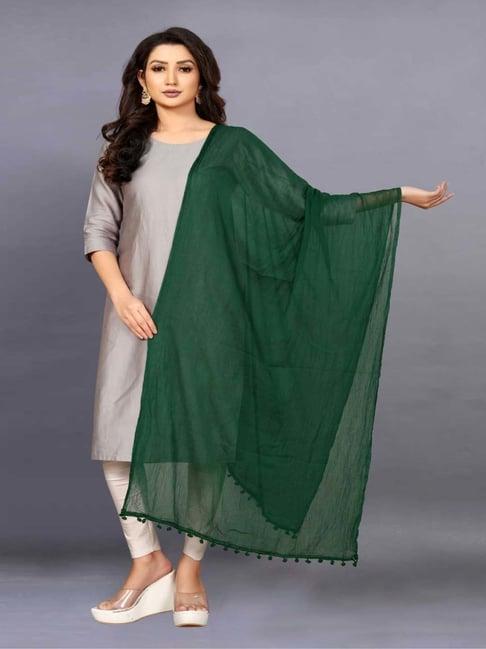 apnisha green plain dupatta