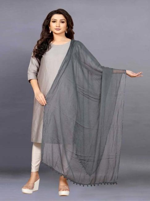 apnisha grey plain dupatta