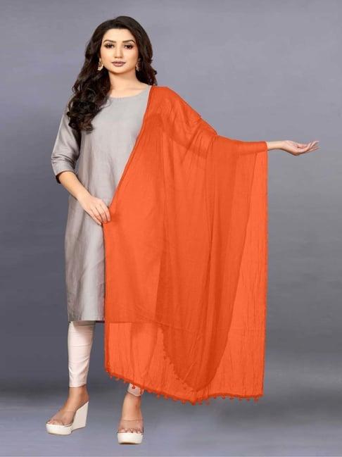 apnisha orange plain dupatta