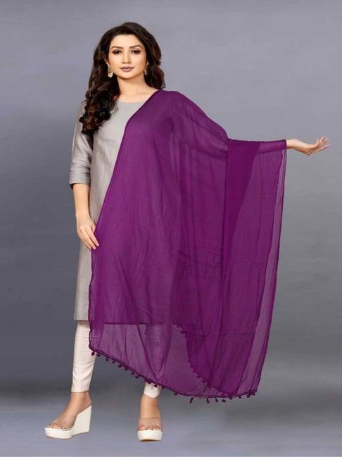 apnisha purple plain dupatta