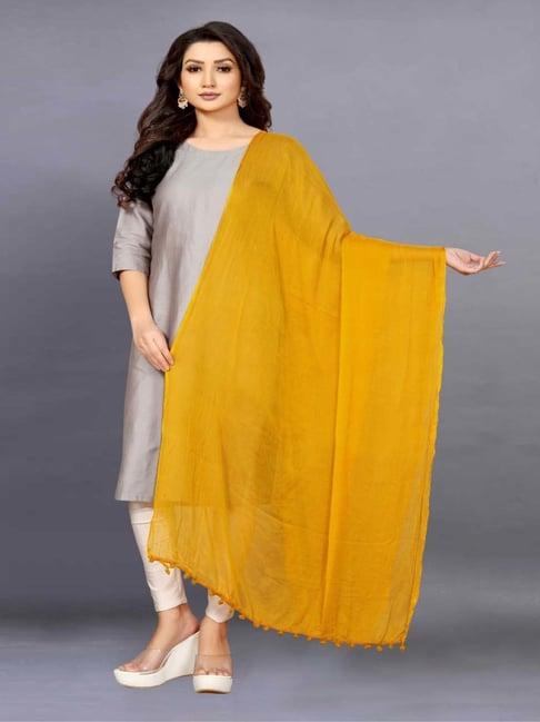 apnisha yellow plain dupatta