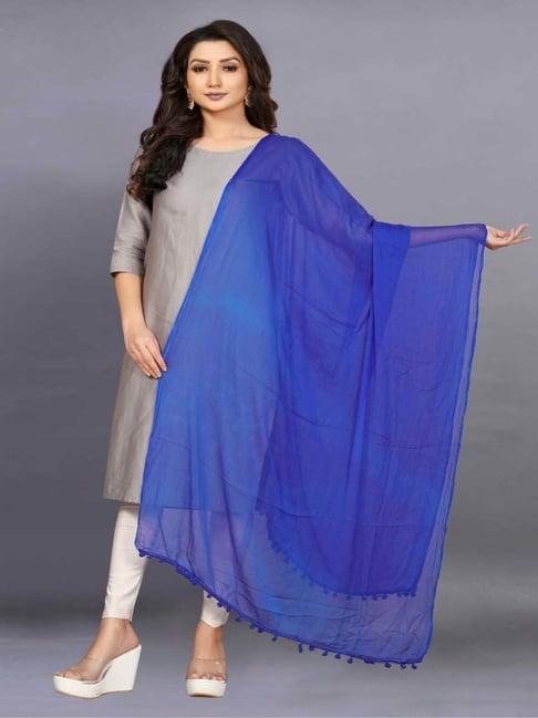 apnisha blue plain dupatta