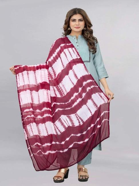 apnisha maroon tie & dye dupatta