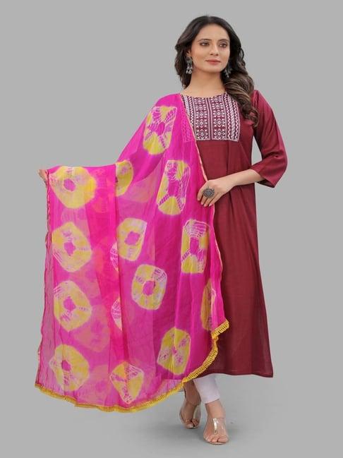 apnisha pink printed dupatta