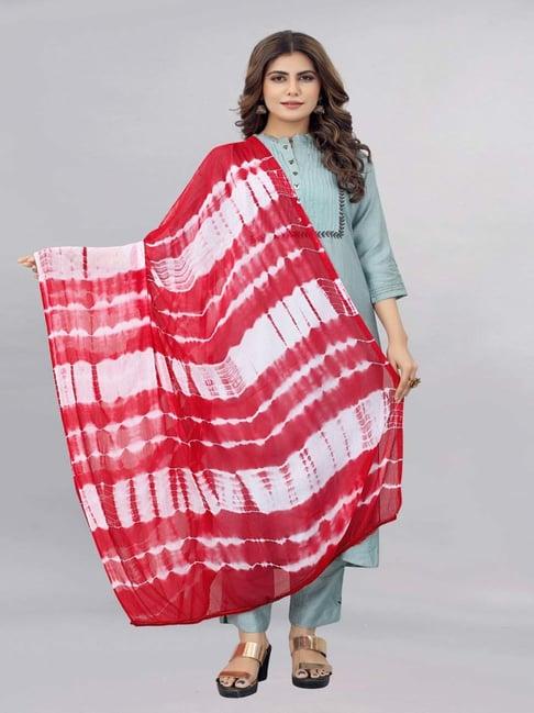 apnisha red tie & dye dupatta